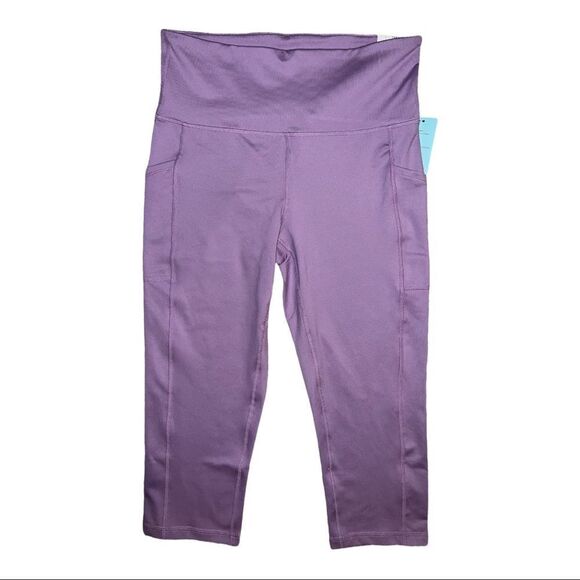 Ideology Rhapsody Purple Compression High Rise Side Pocket Cropped Leggings NWT - Picture 2 of 9